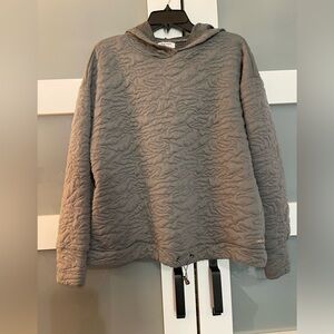 Trendy Nine West Gray Hoodie with DrawString & Thumb Cutouts - Size Large